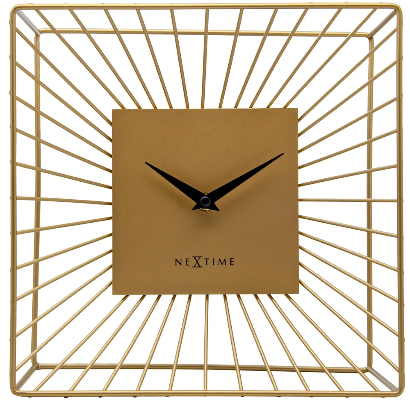NeXtime Tafel/Wandklok Vasco Metaal Goud 25x25cm