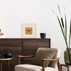 NeXtime Tafel/Wandklok Vasco Metaal Goud 25x25cm