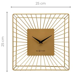 NeXtime Tafel/Wandklok Vasco Metaal Goud 25x25cm