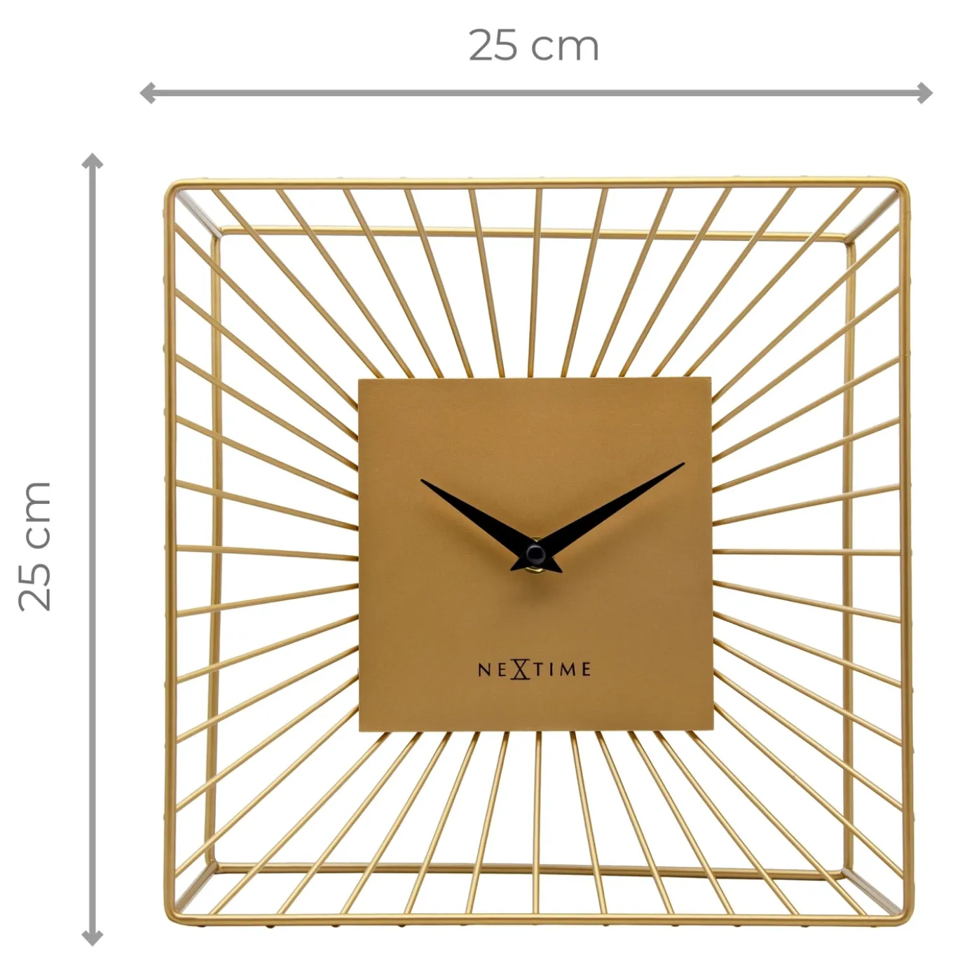 NeXtime Tafel/Wandklok Vasco Metaal Goud 25x25cm