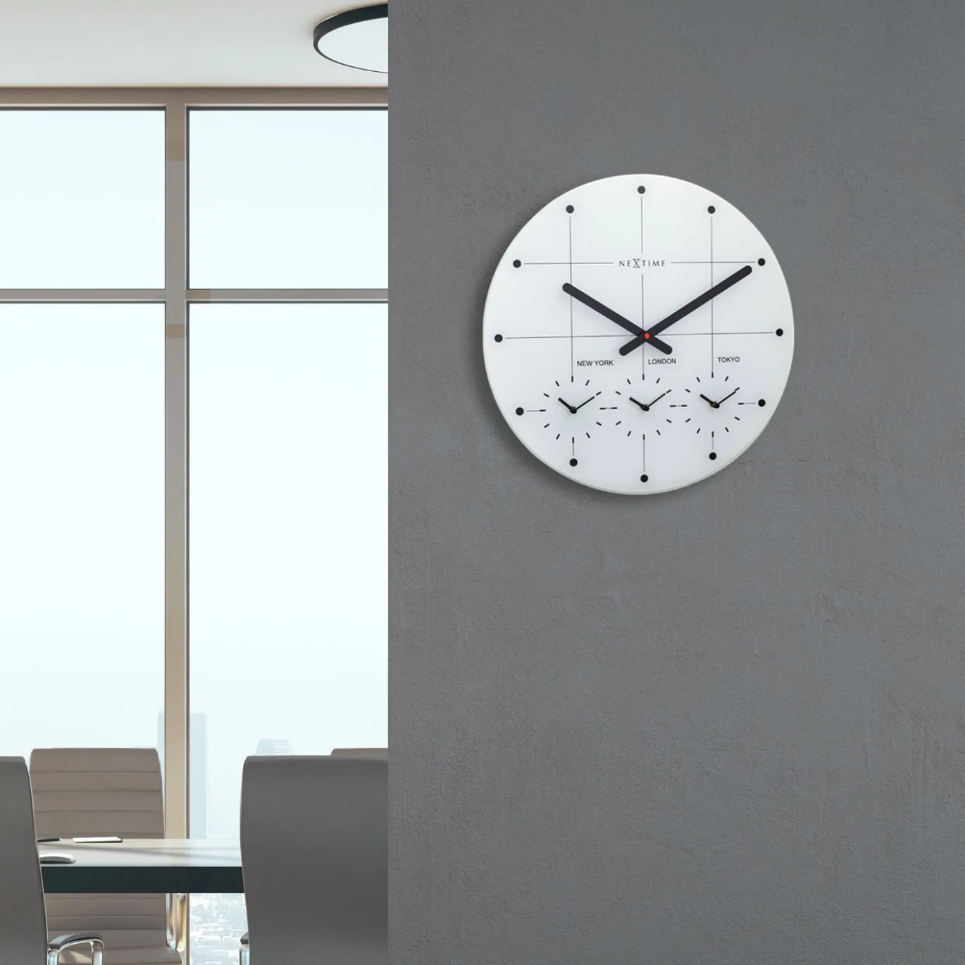 NeXtime Wandklok Big City Wit Ø43cm