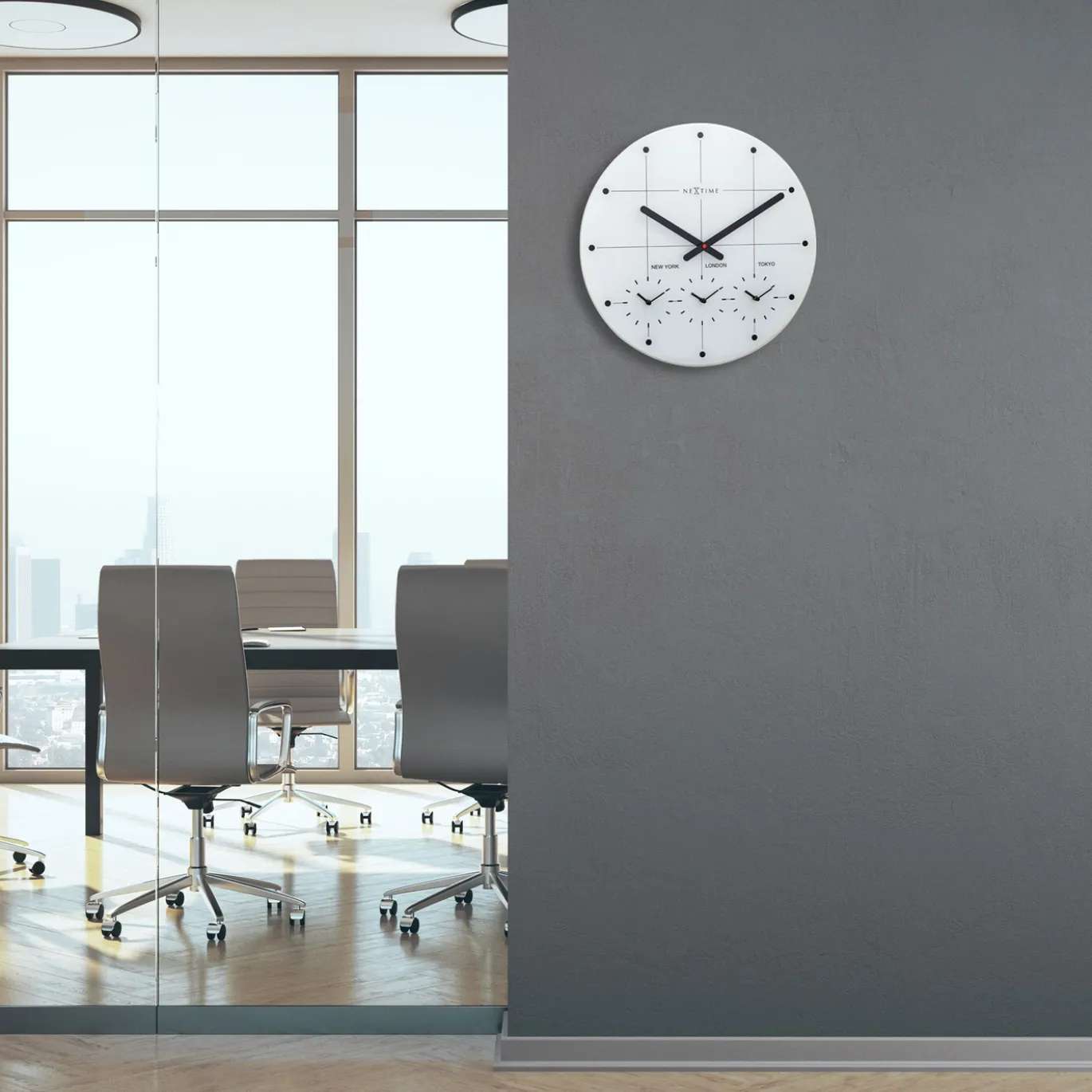 NeXtime Wandklok Big City Wit Ø43cm
