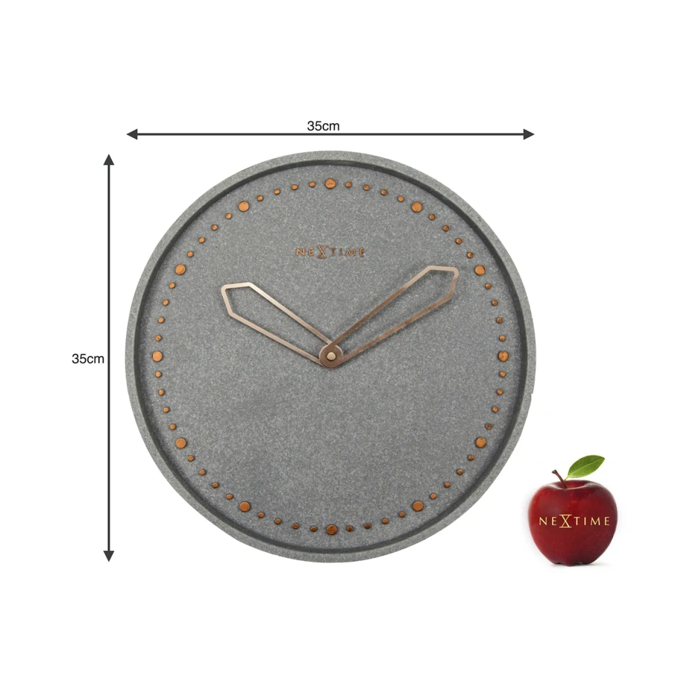 NeXtime Wandklok Cross Polyresin Grijs Ø35cm