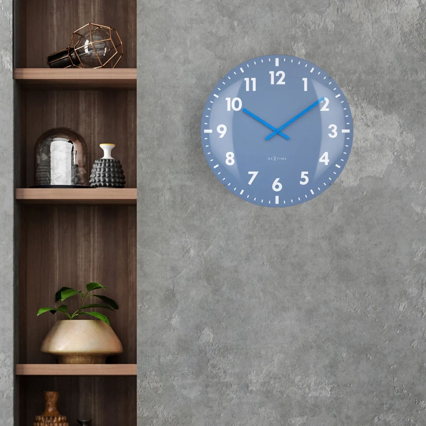 NeXtime Wandklok Duomo Blauw Ø50cm