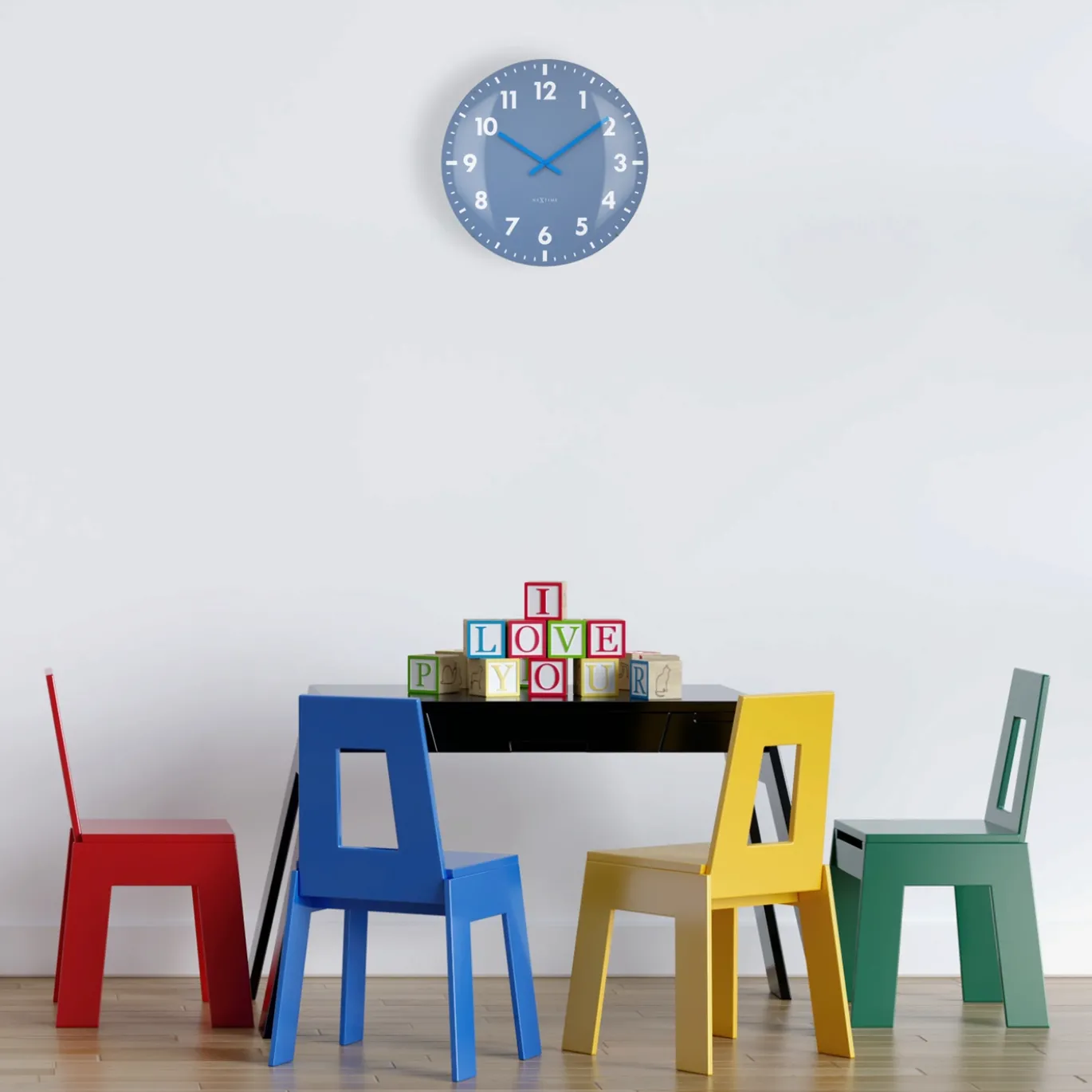 NeXtime Wandklok Duomo Blauw Ø50cm