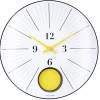 NeXtime Wandklok Duomo Pendulum Geel Ø50cm