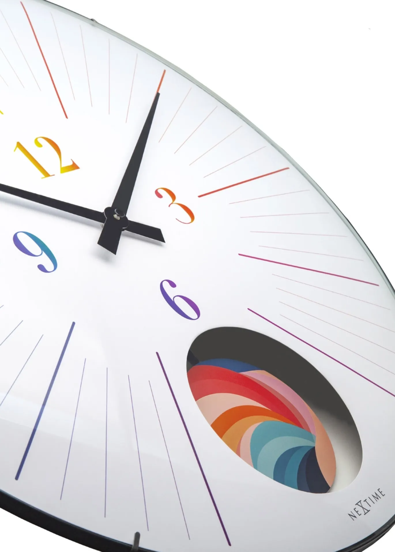 NeXtime Wandklok Duomo Pendulum Regenboog Ø50cm