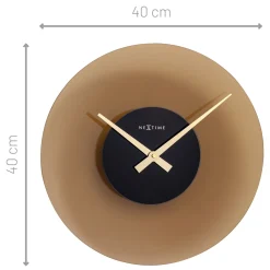 NeXtime Wandklok Float Mat Bruin Glas Ø40cm