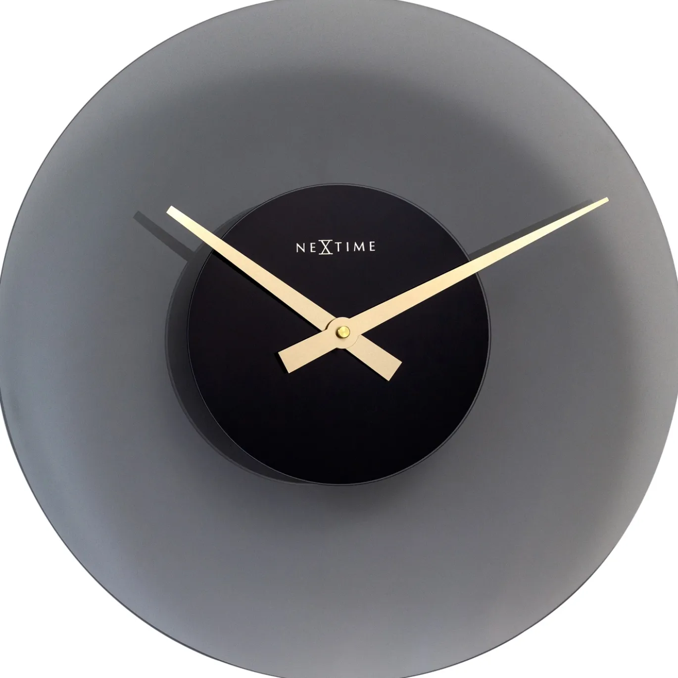 NeXtime Wandklok Float Mat Grijs Glas Ø40cm