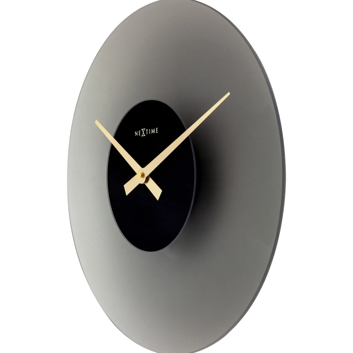 NeXtime Wandklok Float Mat Grijs Glas Ø40cm
