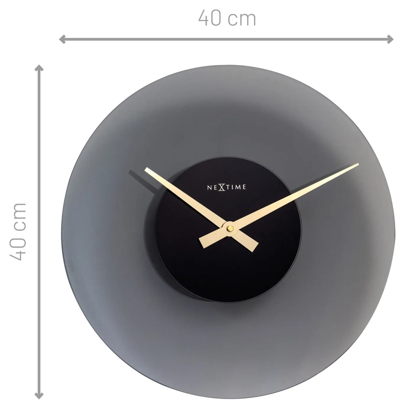 NeXtime Wandklok Float Mat Grijs Glas Ø40cm