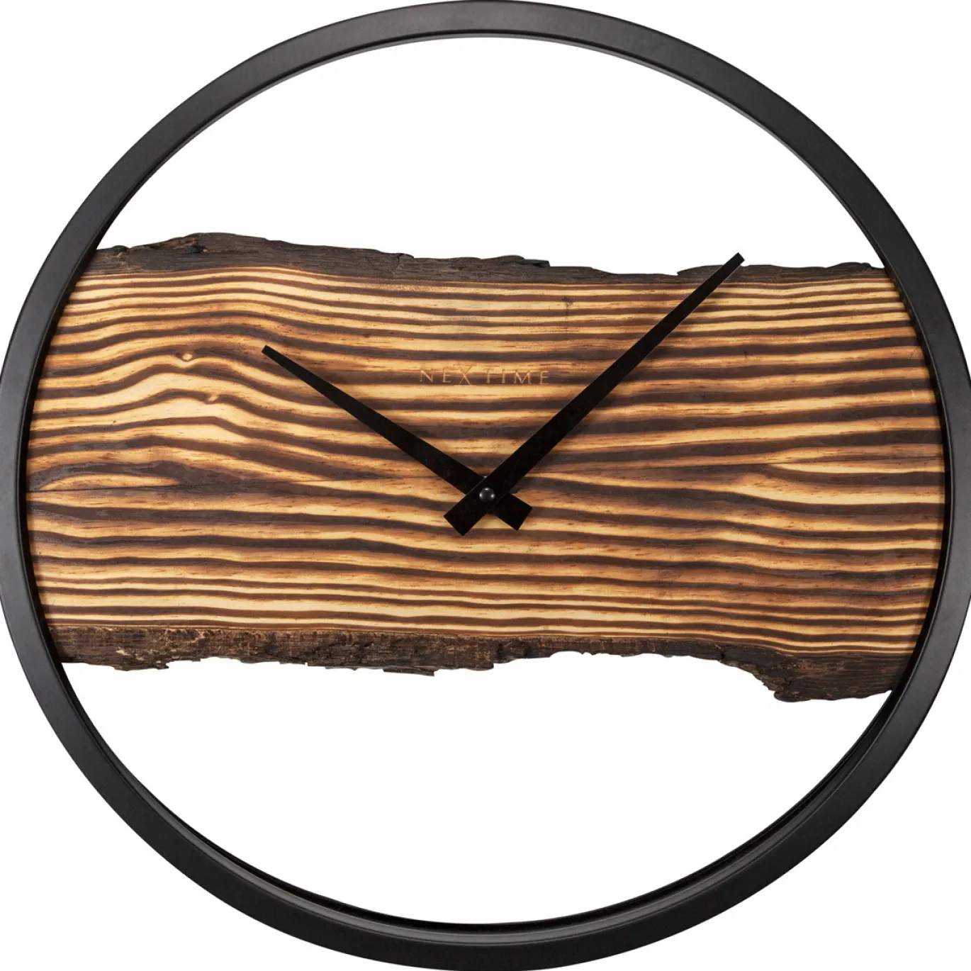 NeXtime Wandklok Forest Hout/Metaal Bruin Ø45cm