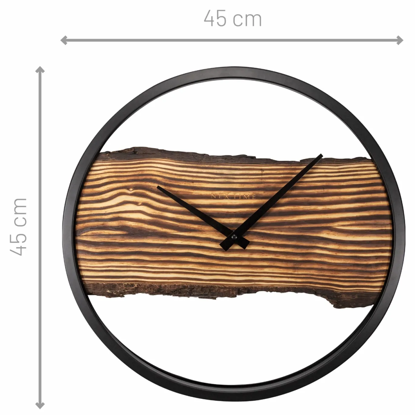 NeXtime Wandklok Forest Hout/Metaal Bruin Ø45cm