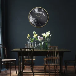 NeXtime Wandklok Marble Duo Goud/Zwart Ø48cm