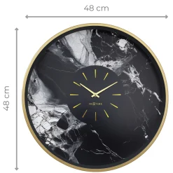 NeXtime Wandklok Marble Duo Goud/Zwart Ø48cm