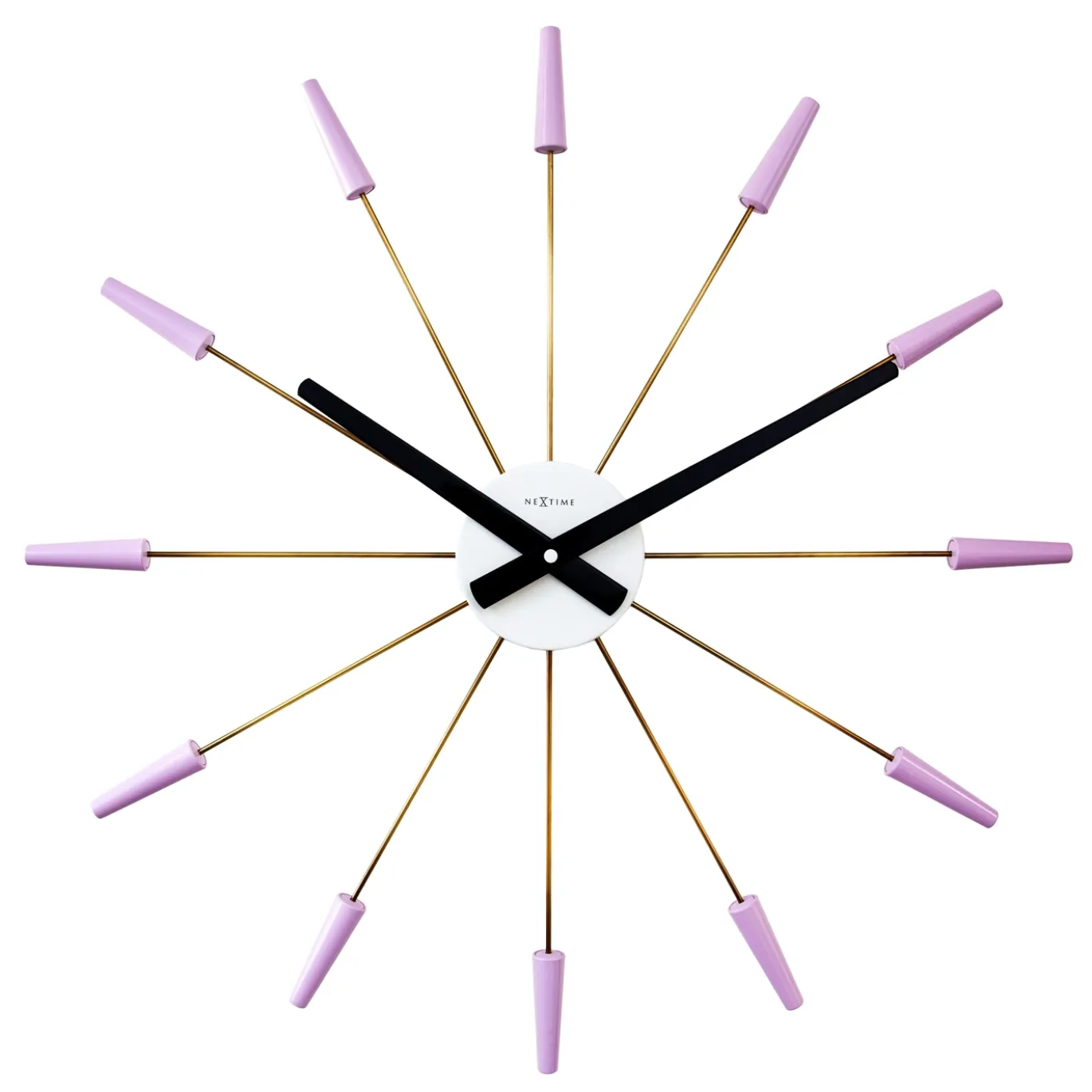 NeXtime Wandklok Plug Inn Metaal Lavendel Ø58cm