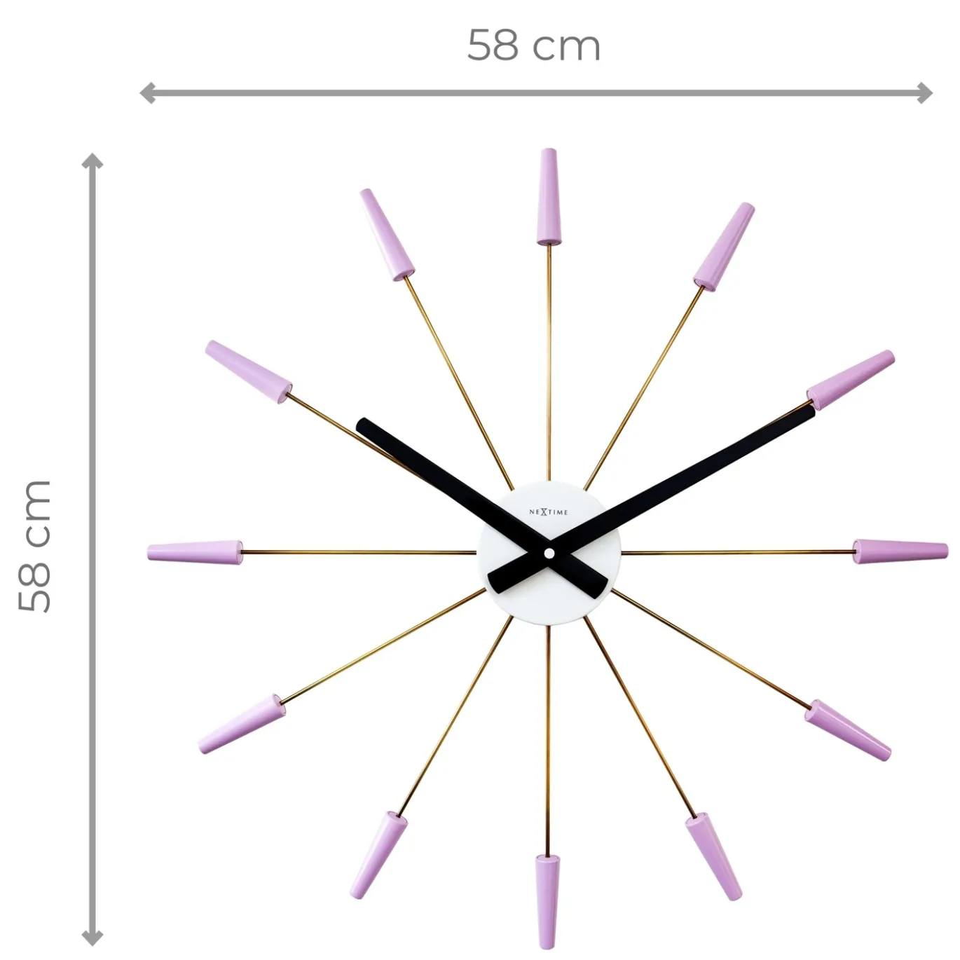 NeXtime Wandklok Plug Inn Metaal Lavendel Ø58cm