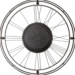 NeXtime Wandklok Roman Gear XXL Zwart/Koper Metaal Ø90cm