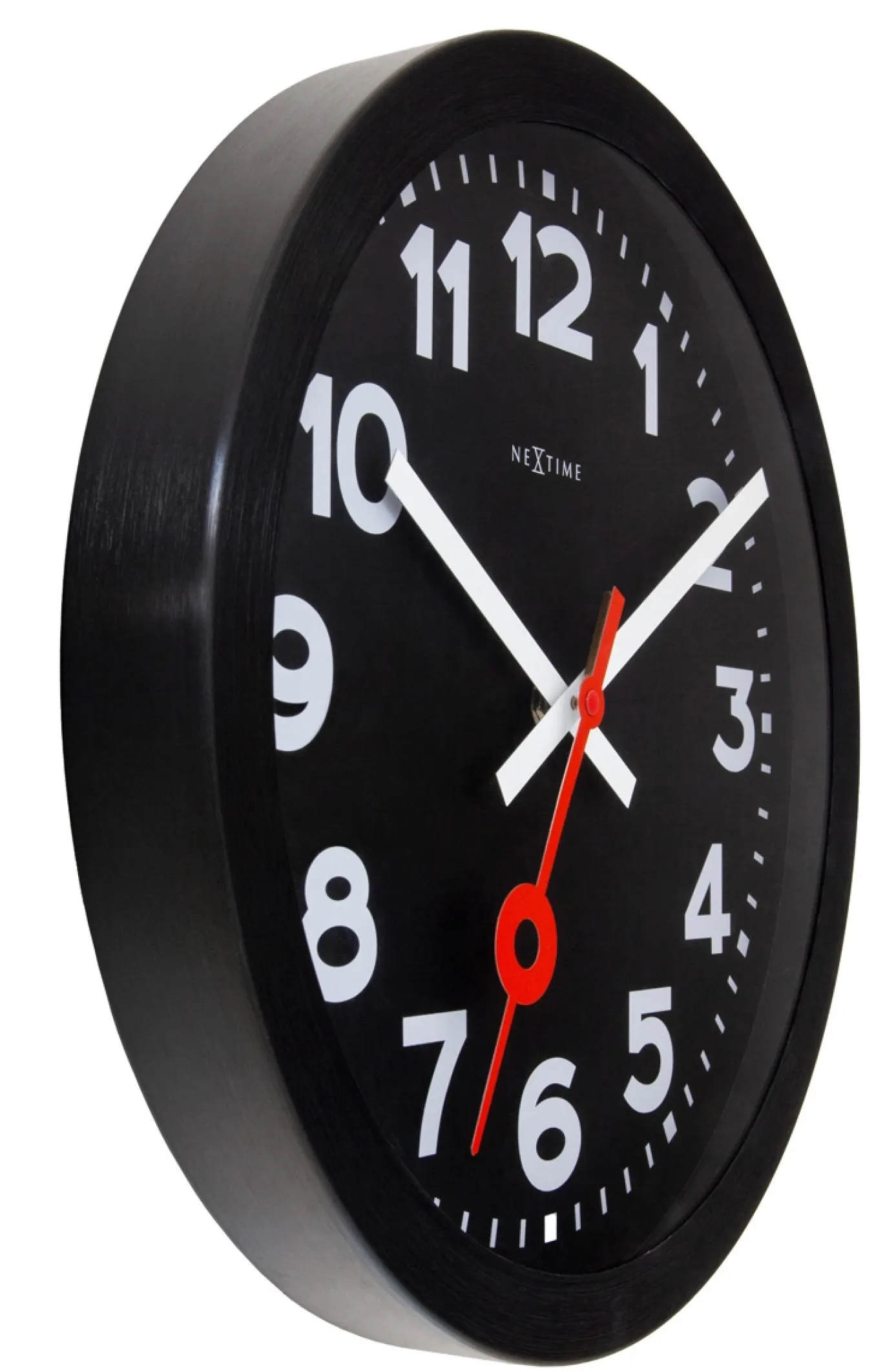 NeXtime Wandklok Station All Black Ø35cm