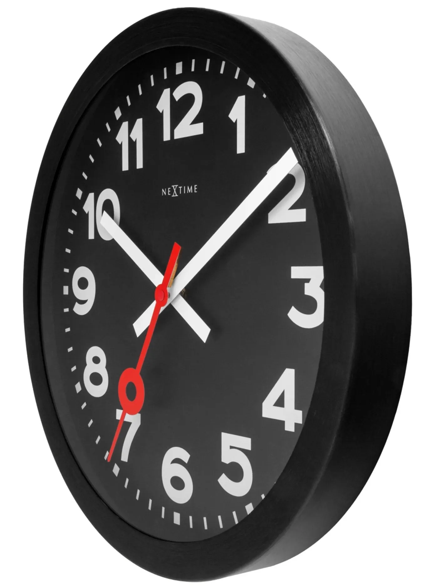 NeXtime Wandklok Station All Black Ø35cm