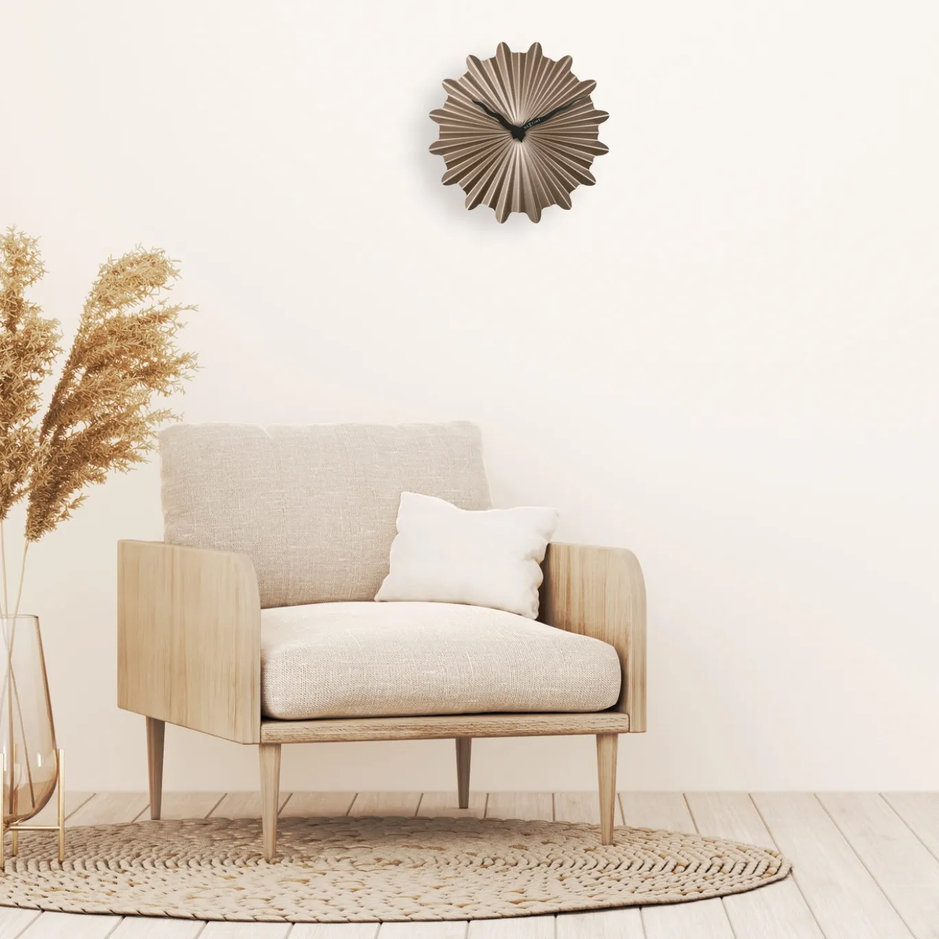 NeXtime Wandklok Sunny Metaal Bruin Ø40cm