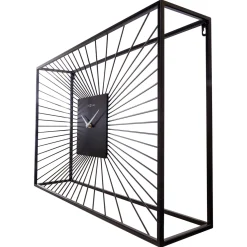 NeXtime Wandklok Vasco Metaal Zwart 70x45cm