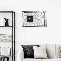 NeXtime Wandklok Vasco Metaal Zwart 70x45cm