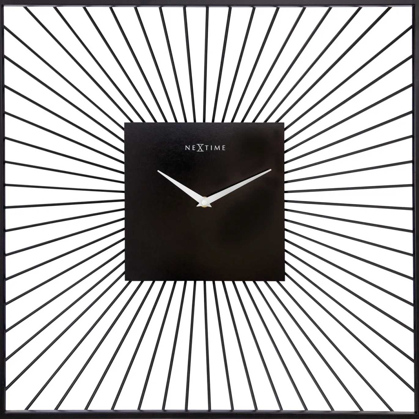 NeXtime Wandklok Vasco Square Metaal Zwart 45x45cm