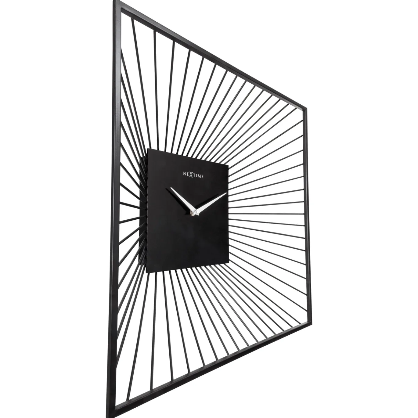 NeXtime Wandklok Vasco Square Metaal Zwart 45x45cm