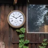 NeXtime Wandklok/Weerstation Clematis Weerbestendig Numbers Wit Ø35cm
