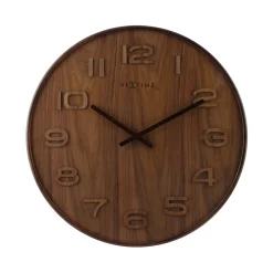NeXtime Wandklok Wood Wood Bruin Ø35cm
