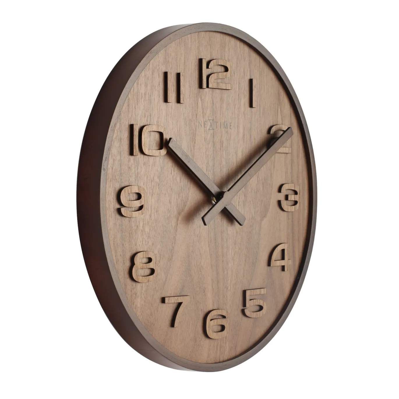 NeXtime Wandklok Wood Wood Bruin Ø35cm