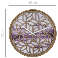 NeXtime Wandklok Yogi Hout/Paars Ø40cm