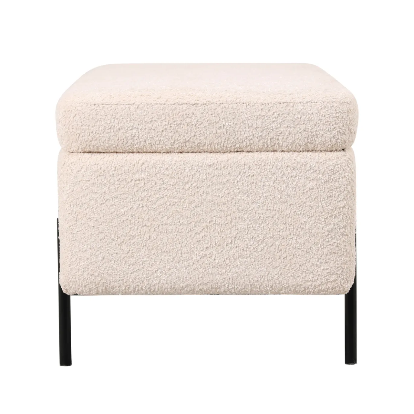 Opbergbank Jari Beige Bouclé 110cm - Giga Meubel