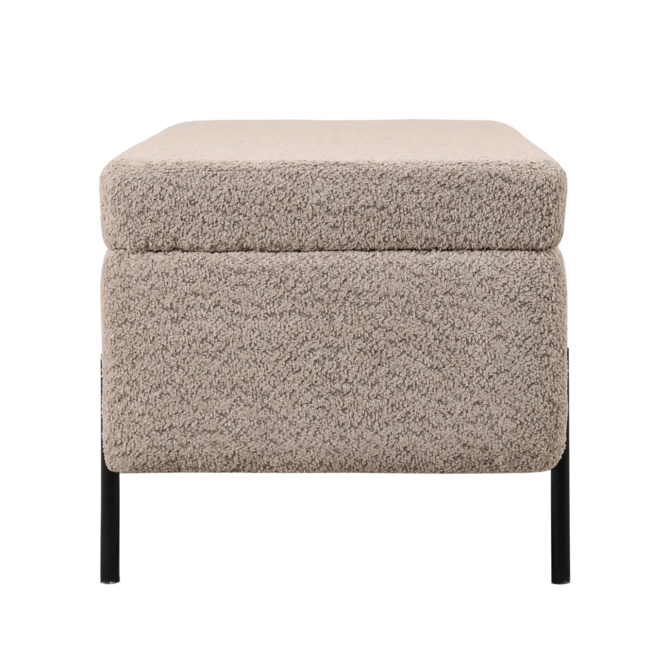 Opbergbank Jari Taupe Bouclé 110cm - Giga Meubel