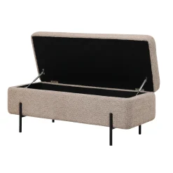 Opbergbank Jari Taupe Bouclé 110cm - Giga Meubel
