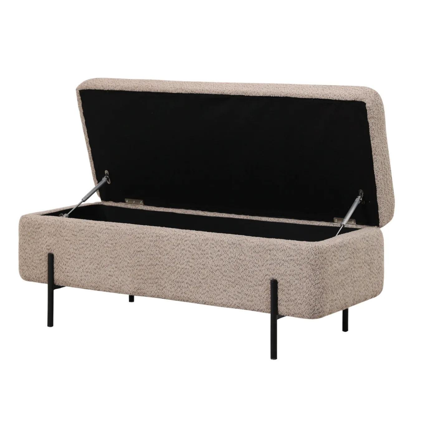 Opbergbank Jari Taupe Bouclé 110cm - Giga Meubel