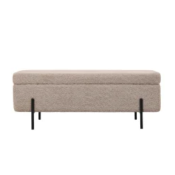 Opbergbank Jari Taupe Bouclé 110cm - Giga Meubel