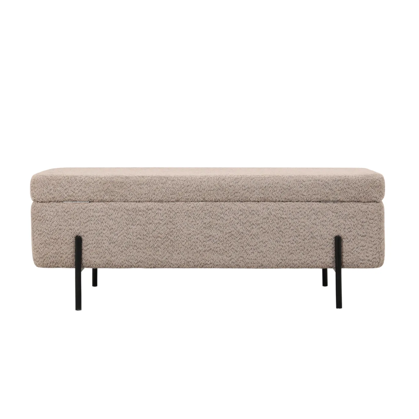 Opbergbank Jari Taupe Bouclé 110cm - Giga Meubel