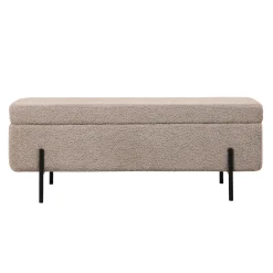 Opbergbank Jari Taupe Bouclé 110cm - Giga Meubel