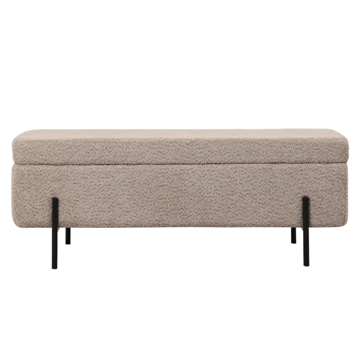 Opbergbank Jari Taupe Bouclé 110cm - Giga Meubel