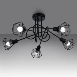 Plafondlamp Artemis 5-Lichts Zwart - Giga Meubel