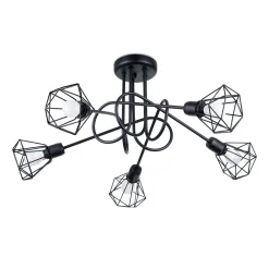 Plafondlamp Artemis 5-Lichts Zwart - Giga Meubel
