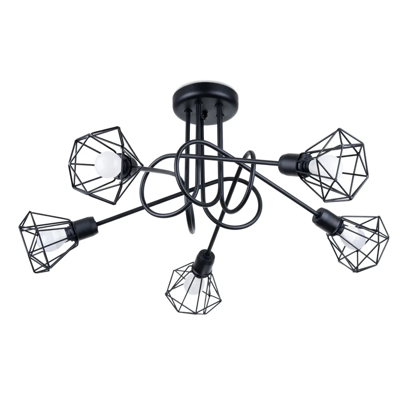 Plafondlamp Artemis 5-Lichts Zwart - Giga Meubel
