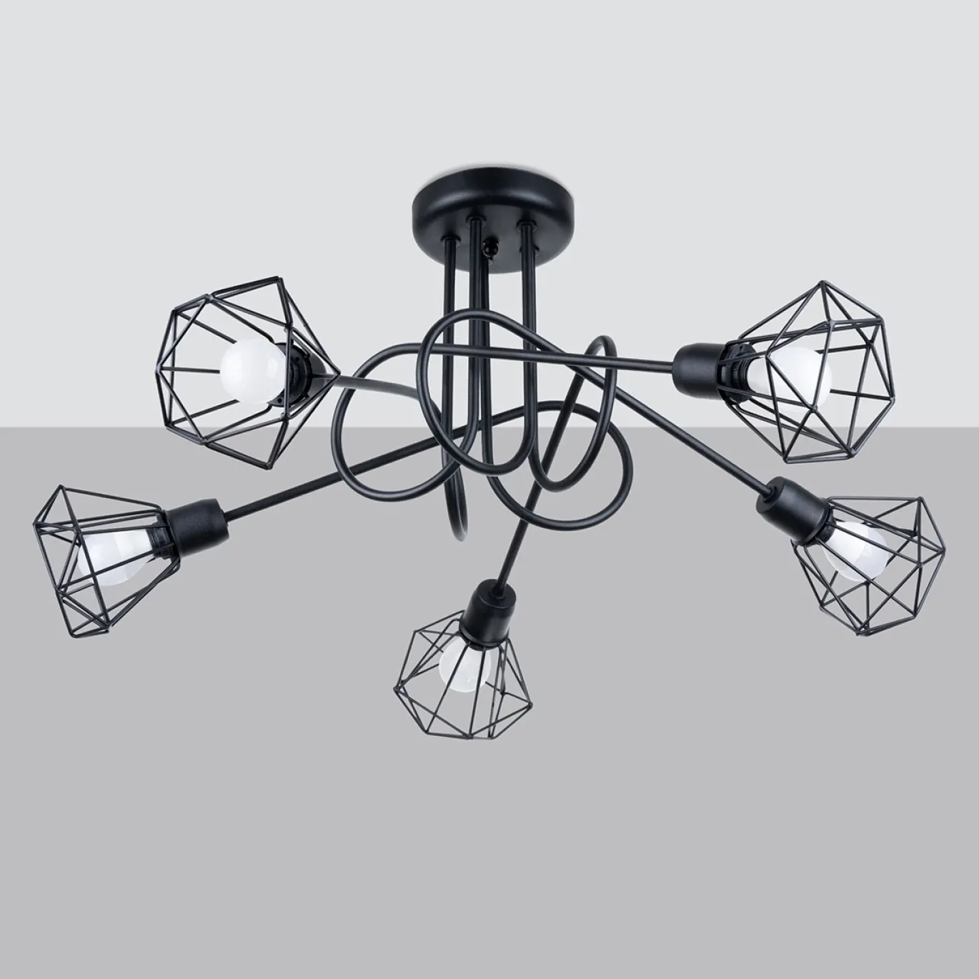 Plafondlamp Artemis 5-Lichts Zwart - Giga Meubel