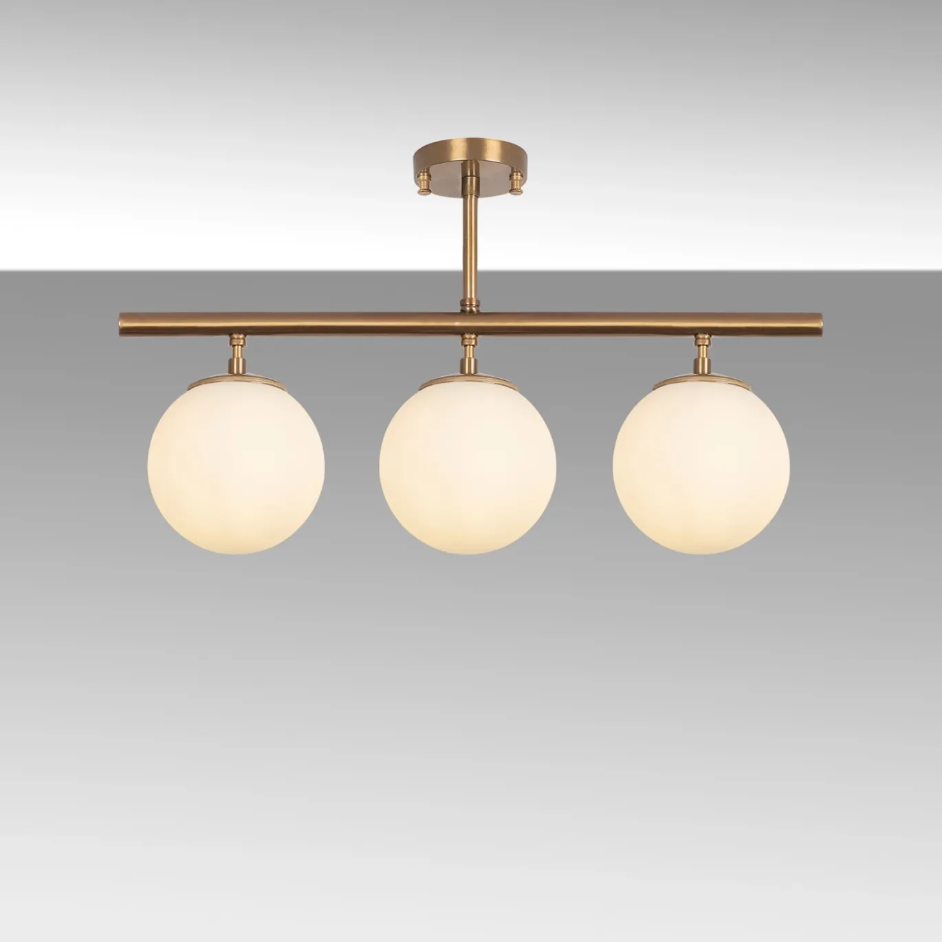 Plafondlamp Atmaca Goud/Wit 3-Lichts