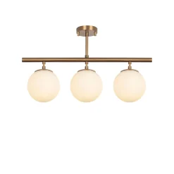 Plafondlamp Atmaca Goud/Wit 3-Lichts