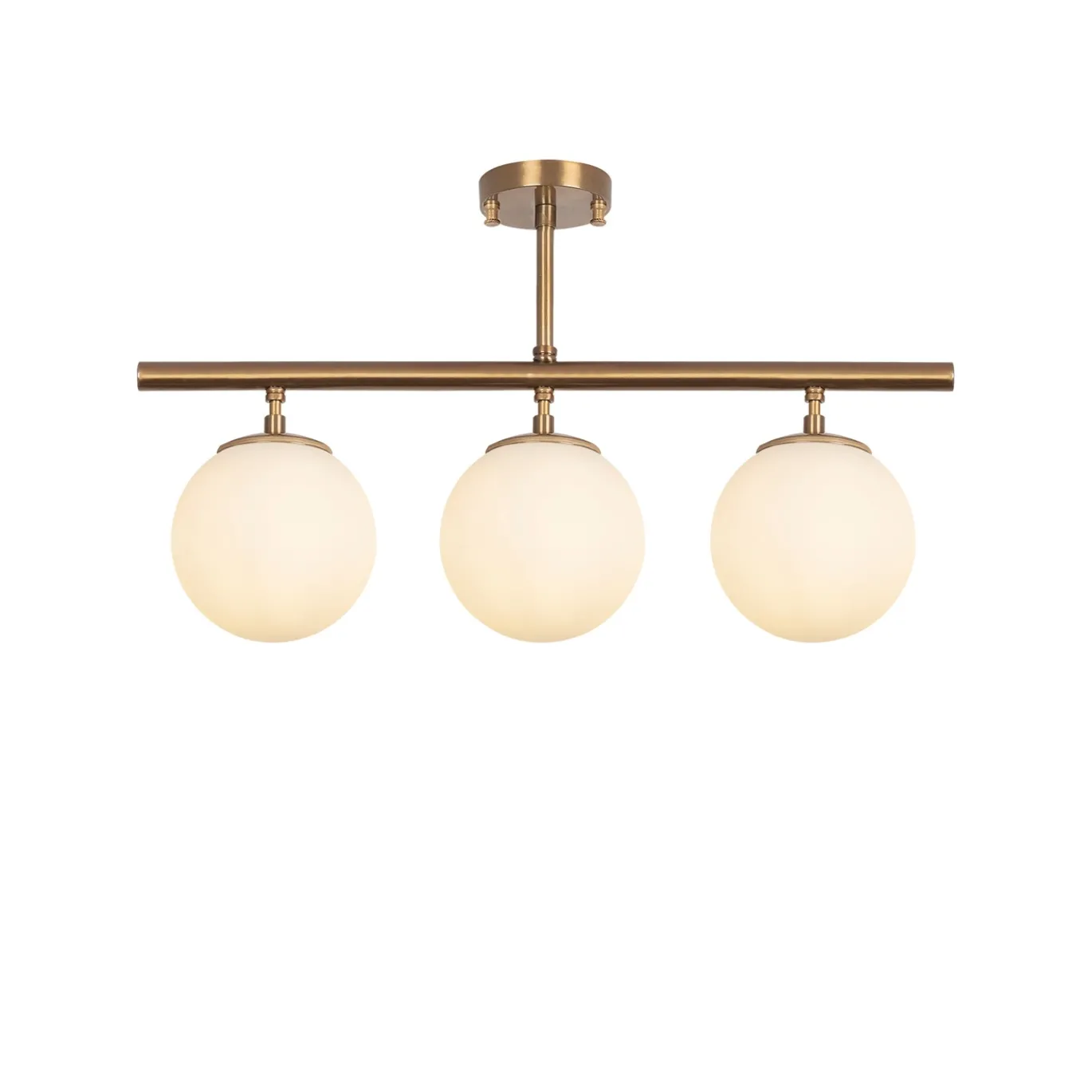 Plafondlamp Atmaca Goud/Wit 3-Lichts