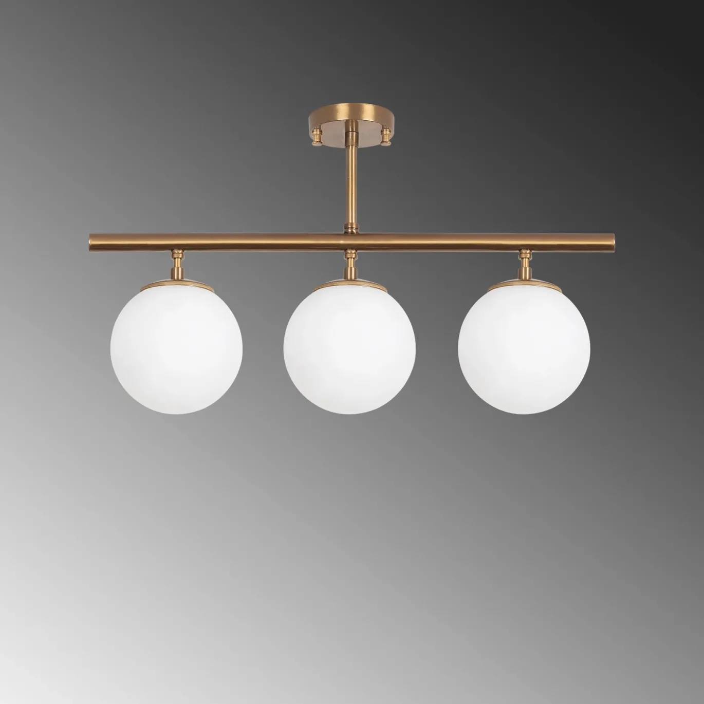 Plafondlamp Atmaca Goud/Wit 3-Lichts