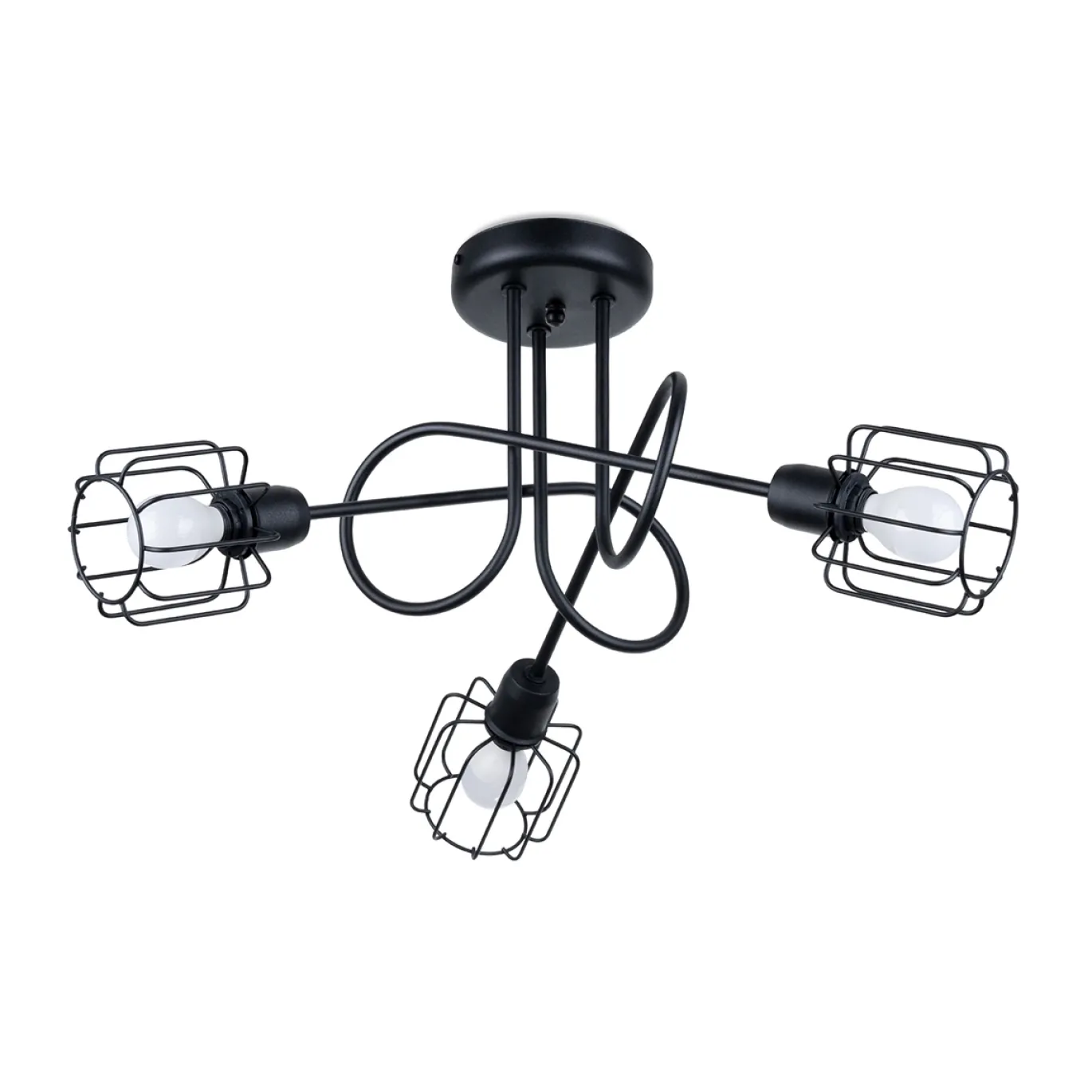 Plafondlamp Beluci 3-Lichts Zwart - Giga Meubel